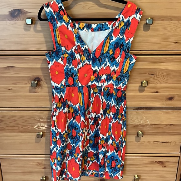 Plenty by Tracy Reese cotton dress red, yellow, blue print. Sold at Anthro. - Picture 5 of 7